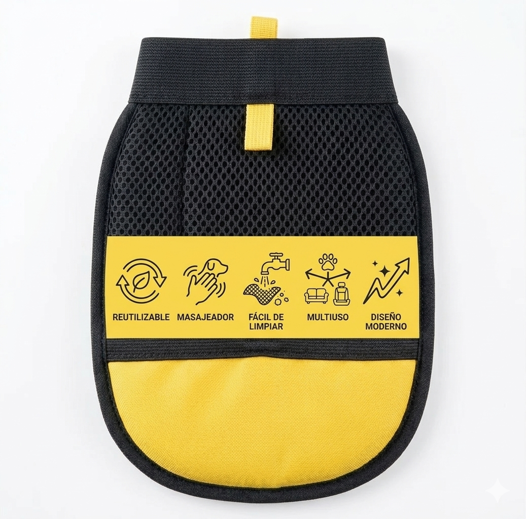 Guante Removedor de Pelo 2 en 1 - Negro