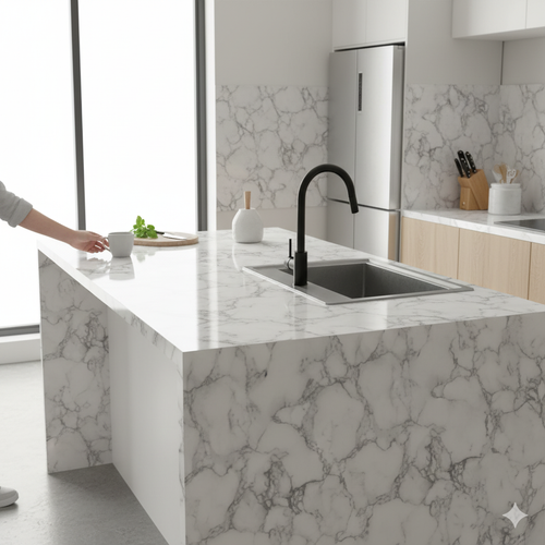 Papel Vinilo Adhesivo Marmoleado 10m