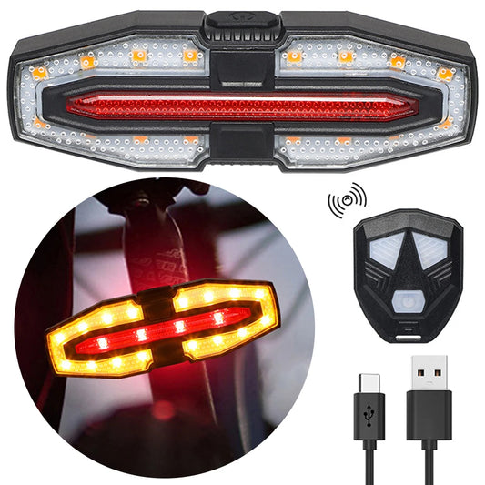 Rechargeable Bike Tail Light with Turn Signals | Wireless Remote Control, Night Cycling