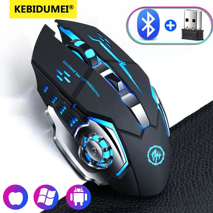 ProGlide 2.4GHz Gaming Bluetooth Mouse – Rechargeable, Wireless, USB, Backlit, Mechanical E-Sports Mouse for PC Gamers