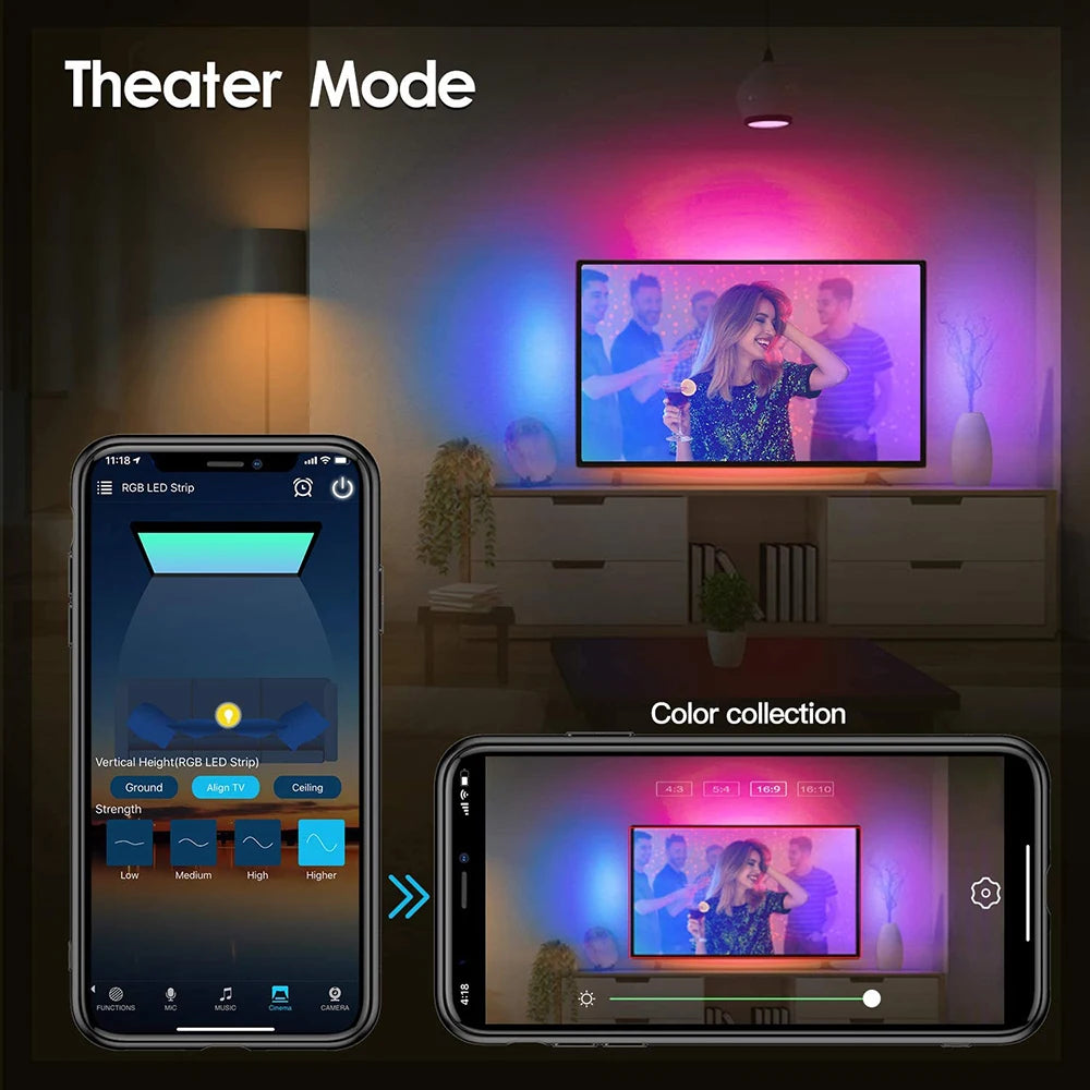 Smart RGB Fairy Lights - Bluetooth Control, 5M/10M/20M, Waterproof, 16 Colors