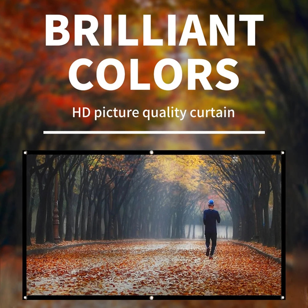 Portable HD Projector Screen - Multiple Sizes for Home and Outdoor Use
