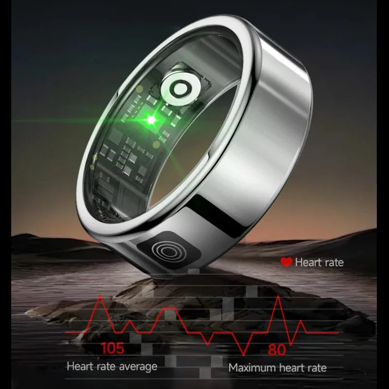 Smart Ring with Charging Case | Waterproof Health Tracker, Heart Rate & Sleep Monitor