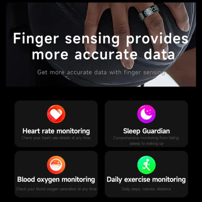 Smart Ring with Charging Case | Waterproof Health Tracker, Heart Rate & Sleep Monitor