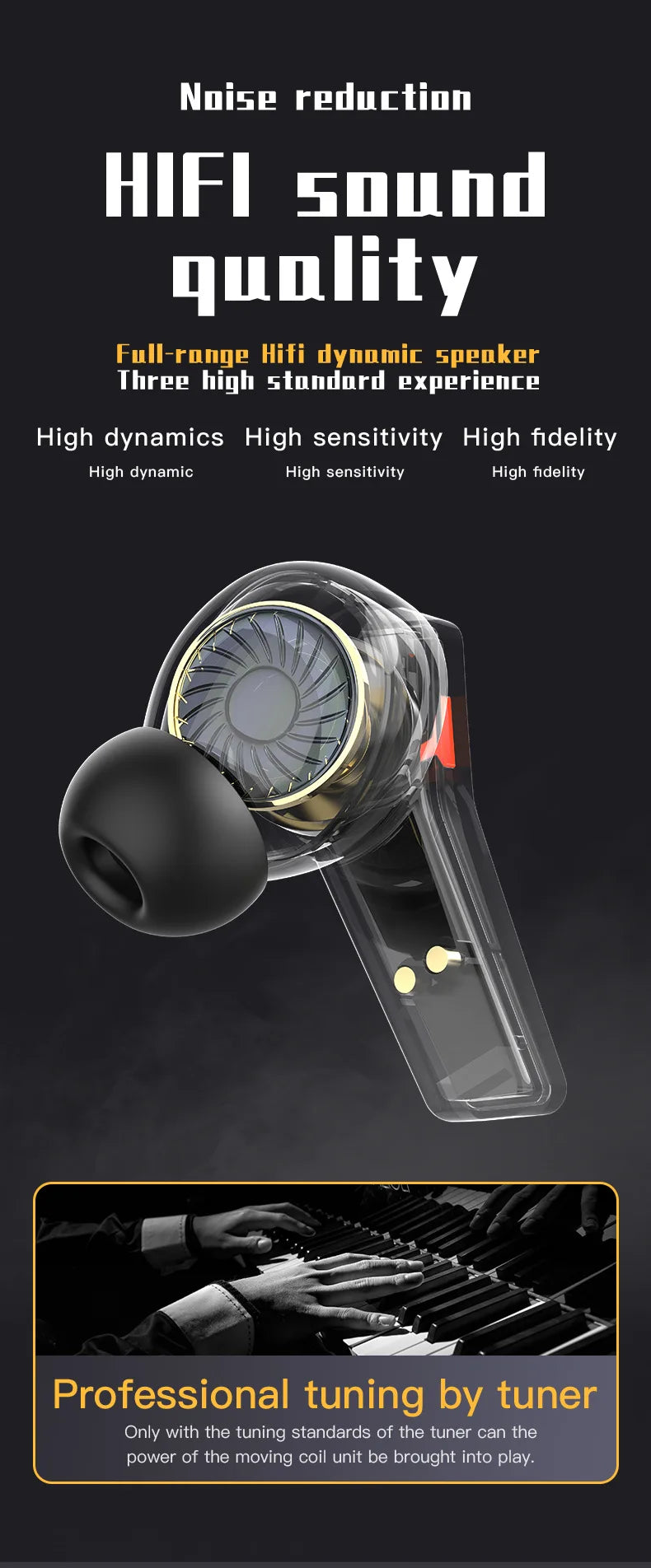 T33 Wireless Gaming Earbuds with HiFi Sound & Mic