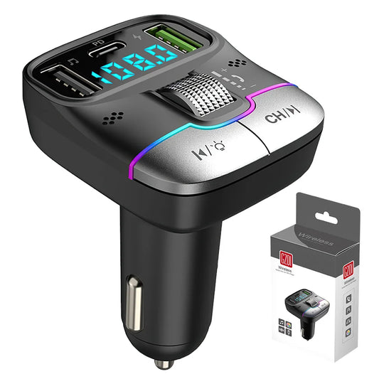 UltraCharge Bluetooth 5.3 FM Transmitter & Fast Car Charger