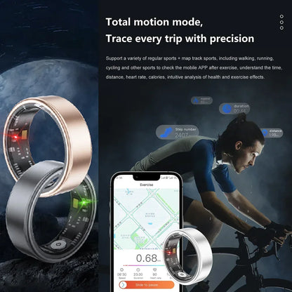 Smart Ring SR06 with Charging Case | Heart Rate & Blood Oxygen Monitor, Waterproof