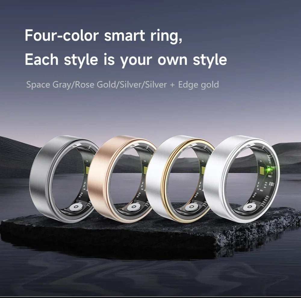 Smart Ring SR06 with Charging Case | Heart Rate & Blood Oxygen Monitor, Waterproof