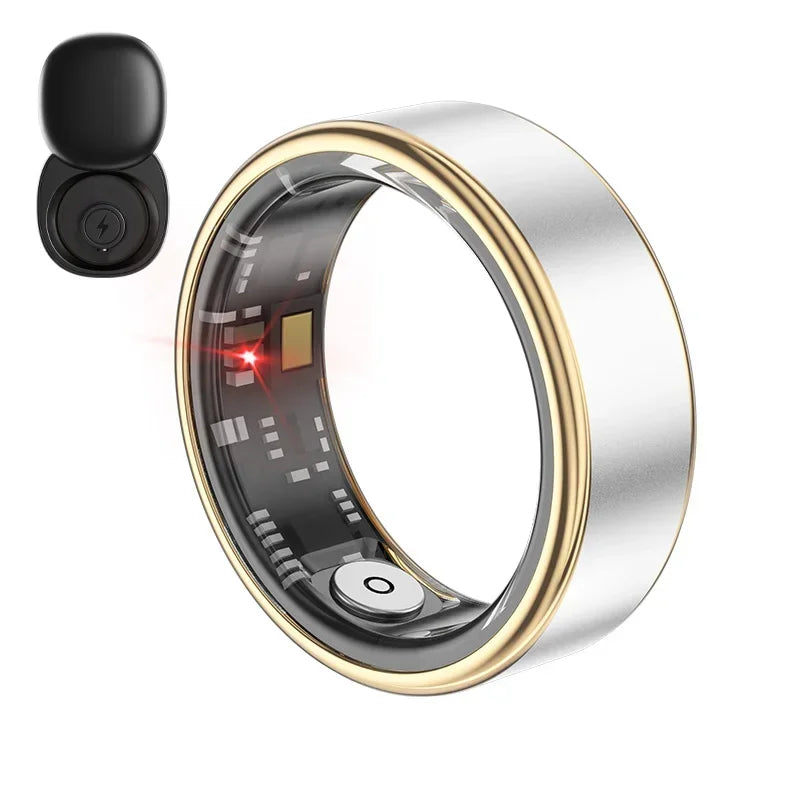 Smart Ring SR06 with Charging Case | Heart Rate & Blood Oxygen Monitor, Waterproof