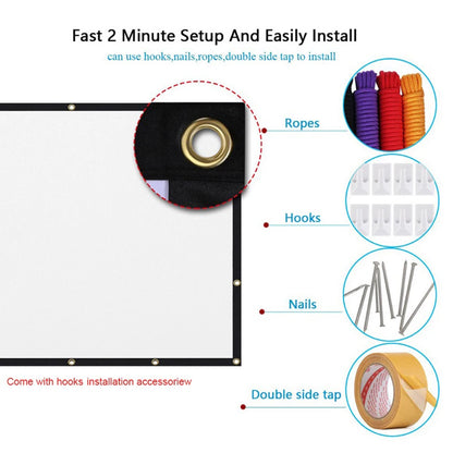 Portable HD Projector Screen - Multiple Sizes for Home and Outdoor Use