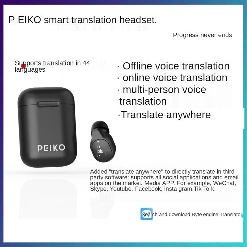 TalkEase Wireless Translator Earbud – 50+ Languages, Bluetooth, Offline Translation & Voice Assistant