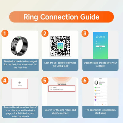 Smart Ring with Charging Case | Waterproof Health Tracker, Heart Rate & Sleep Monitor