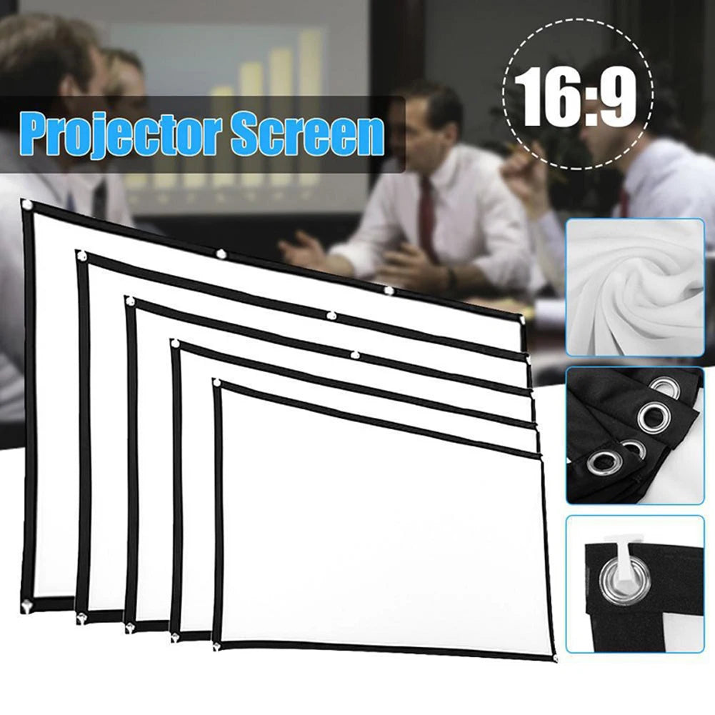 Portable HD Projector Screen - Multiple Sizes for Home and Outdoor Use