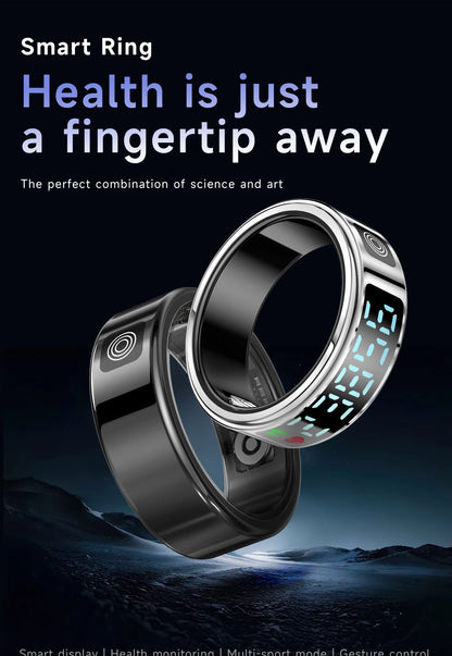 Smart Ring with Charging Case | Waterproof Health Tracker, Heart Rate & Sleep Monitor