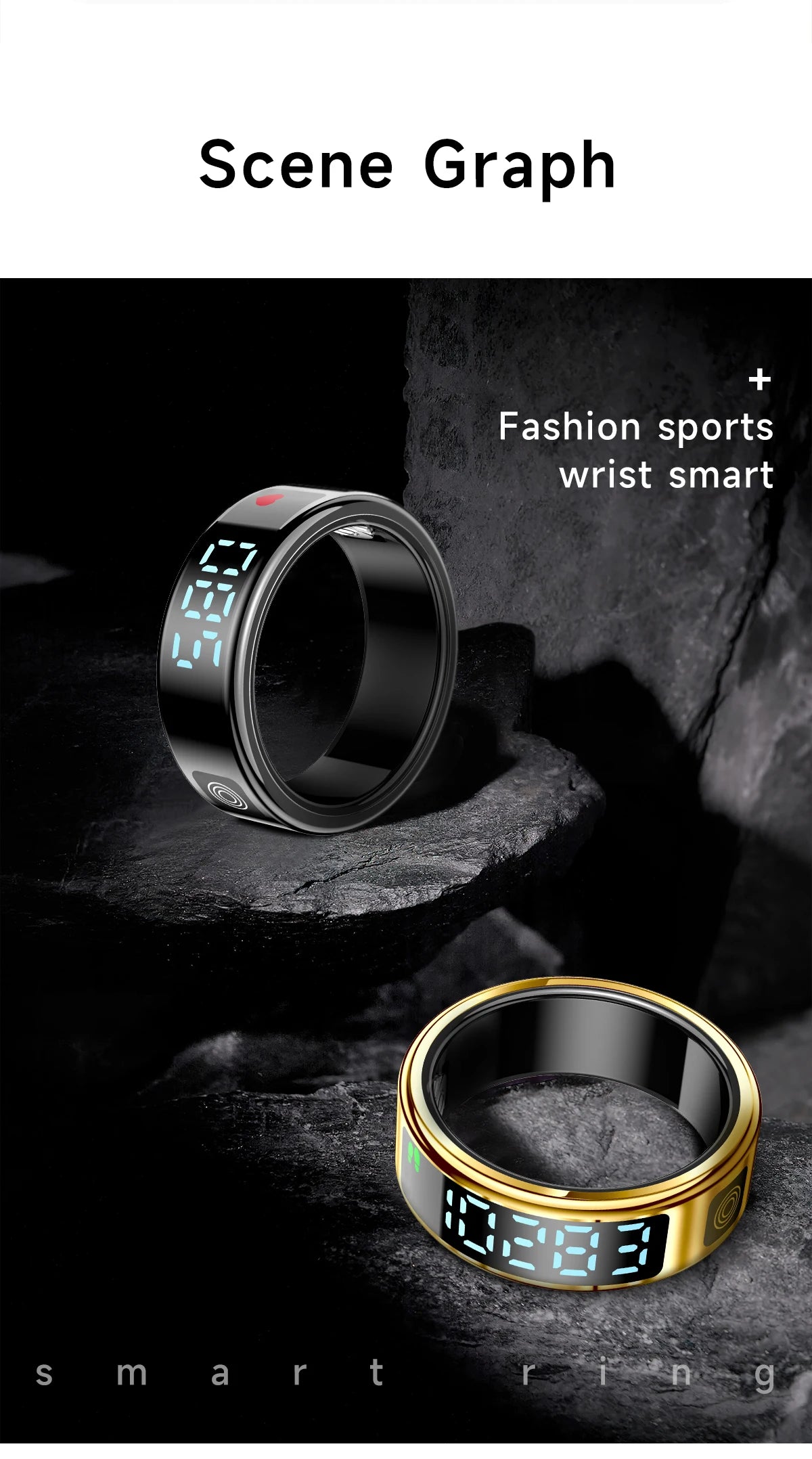 Smart Ring with Charging Case | Waterproof Health Tracker, Heart Rate & Sleep Monitor