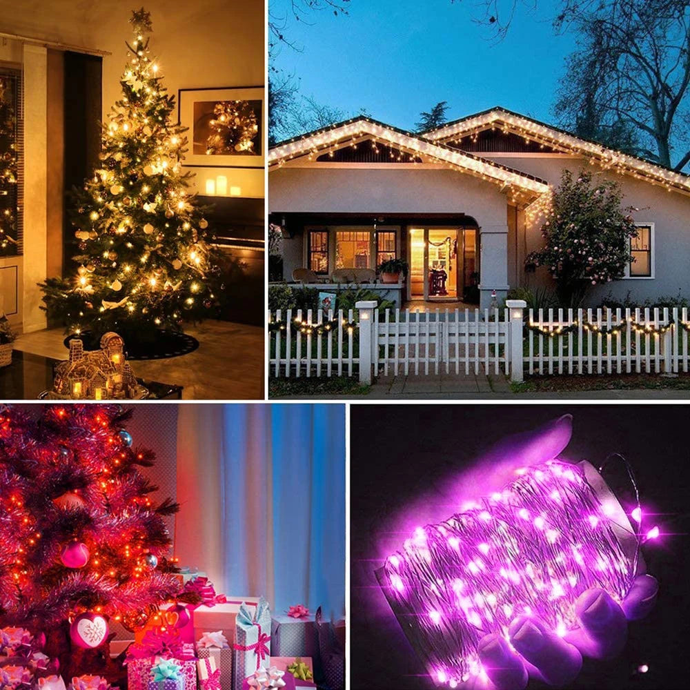 Smart RGB Fairy Lights - Bluetooth Control, 5M/10M/20M, Waterproof, 16 Colors