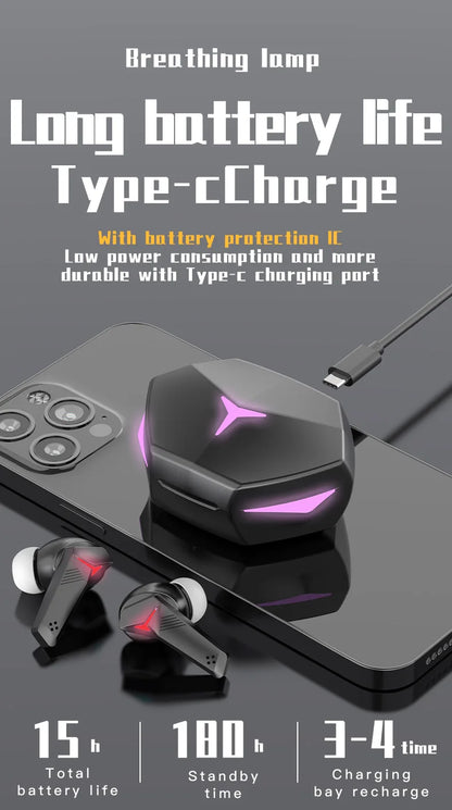 T33 Wireless Gaming Earbuds with HiFi Sound & Mic