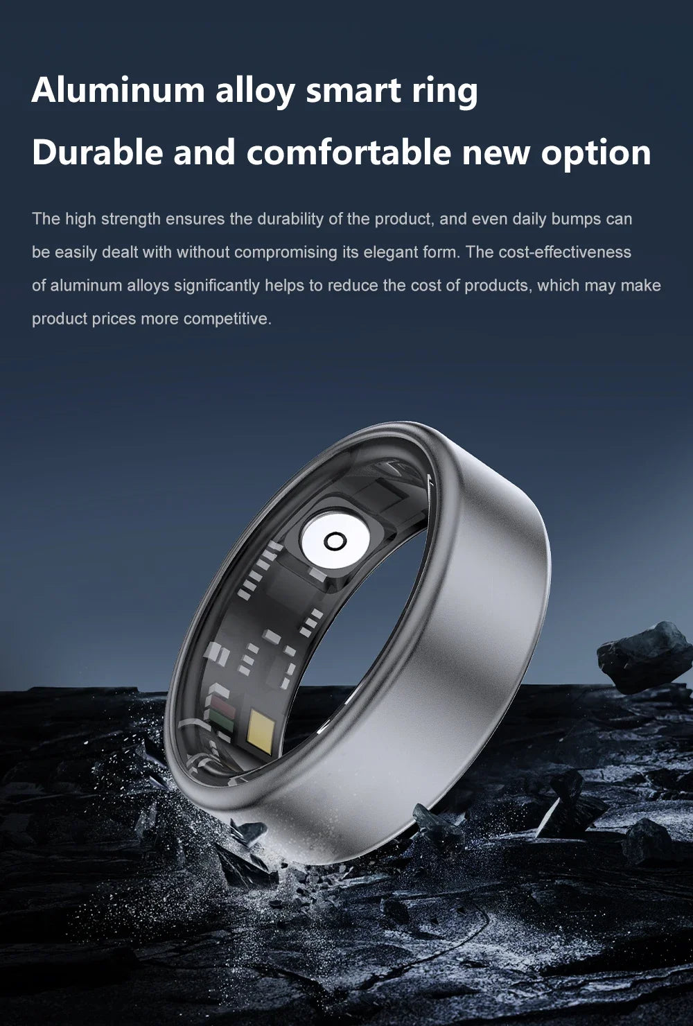 Smart Ring SR06 with Charging Case | Heart Rate & Blood Oxygen Monitor, Waterproof