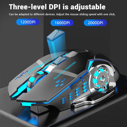 ProGlide 2.4GHz Gaming Bluetooth Mouse – Rechargeable, Wireless, USB, Backlit, Mechanical E-Sports Mouse for PC Gamers