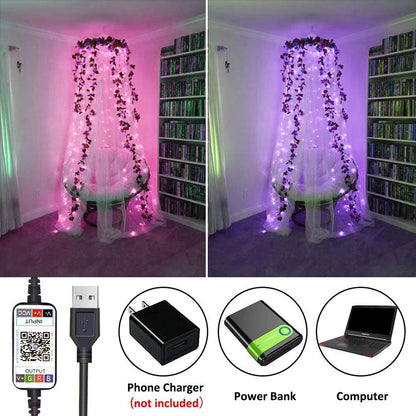 Smart RGB Fairy Lights - Bluetooth Control, 5M/10M/20M, Waterproof, 16 Colors