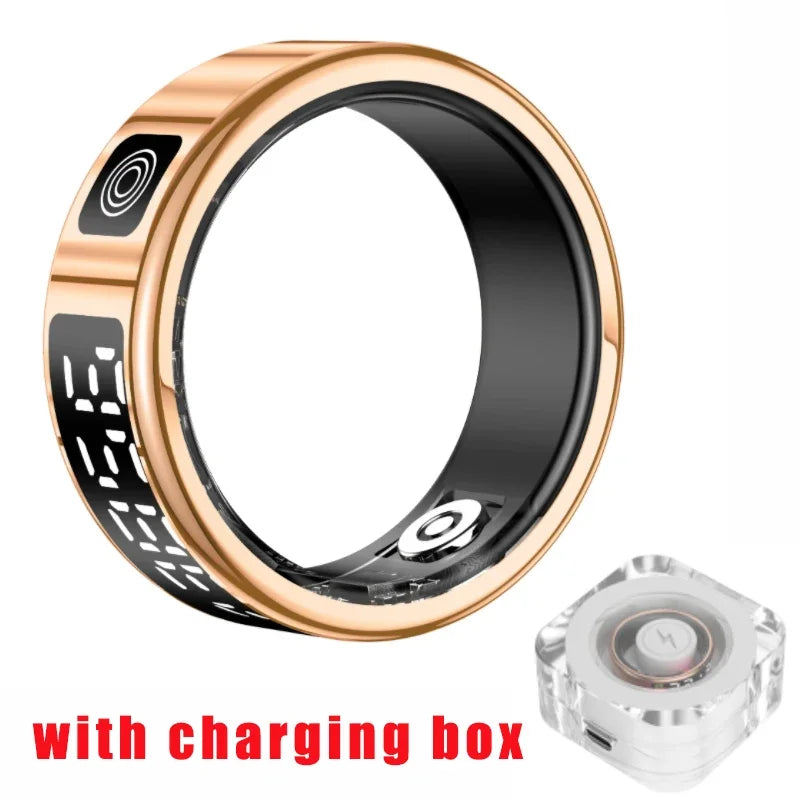 Smart Ring with Charging Case | Waterproof Health Tracker, Heart Rate & Sleep Monitor