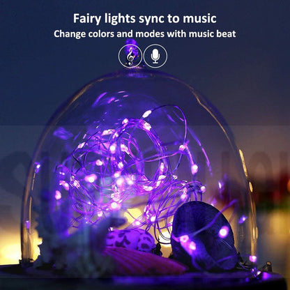 Smart RGB Fairy Lights - Bluetooth Control, 5M/10M/20M, Waterproof, 16 Colors