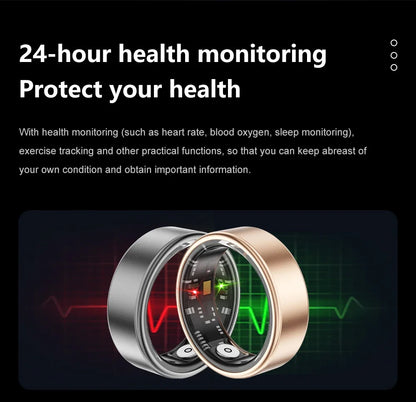 Smart Ring SR06 with Charging Case | Heart Rate & Blood Oxygen Monitor, Waterproof