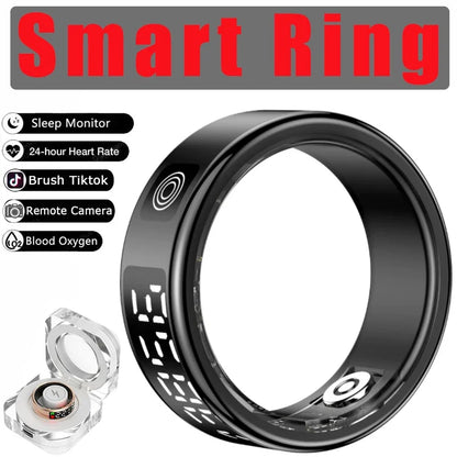 Smart Ring with Charging Case | Waterproof Health Tracker, Heart Rate & Sleep Monitor