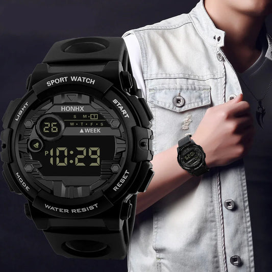 Men's Cool Sports Digital Watch - LED, 4-Button Army Style, Outdoor Fashion