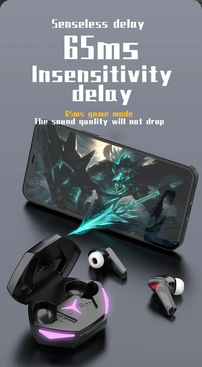 T33 Wireless Gaming Earbuds with HiFi Sound & Mic