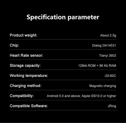 Smart Ring SR06 with Charging Case | Heart Rate & Blood Oxygen Monitor, Waterproof