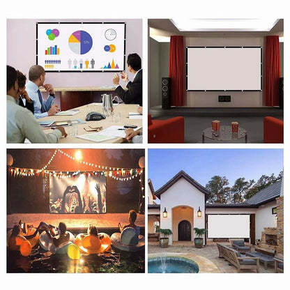 Portable HD Projector Screen - Multiple Sizes for Home and Outdoor Use